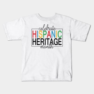 Proud Latina For Women Funny Hispanic Heritage Month Flag Kids T-Shirt